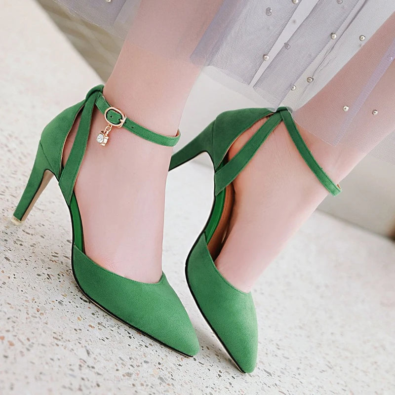 Elegant Pointed Toe Buckle Pumps