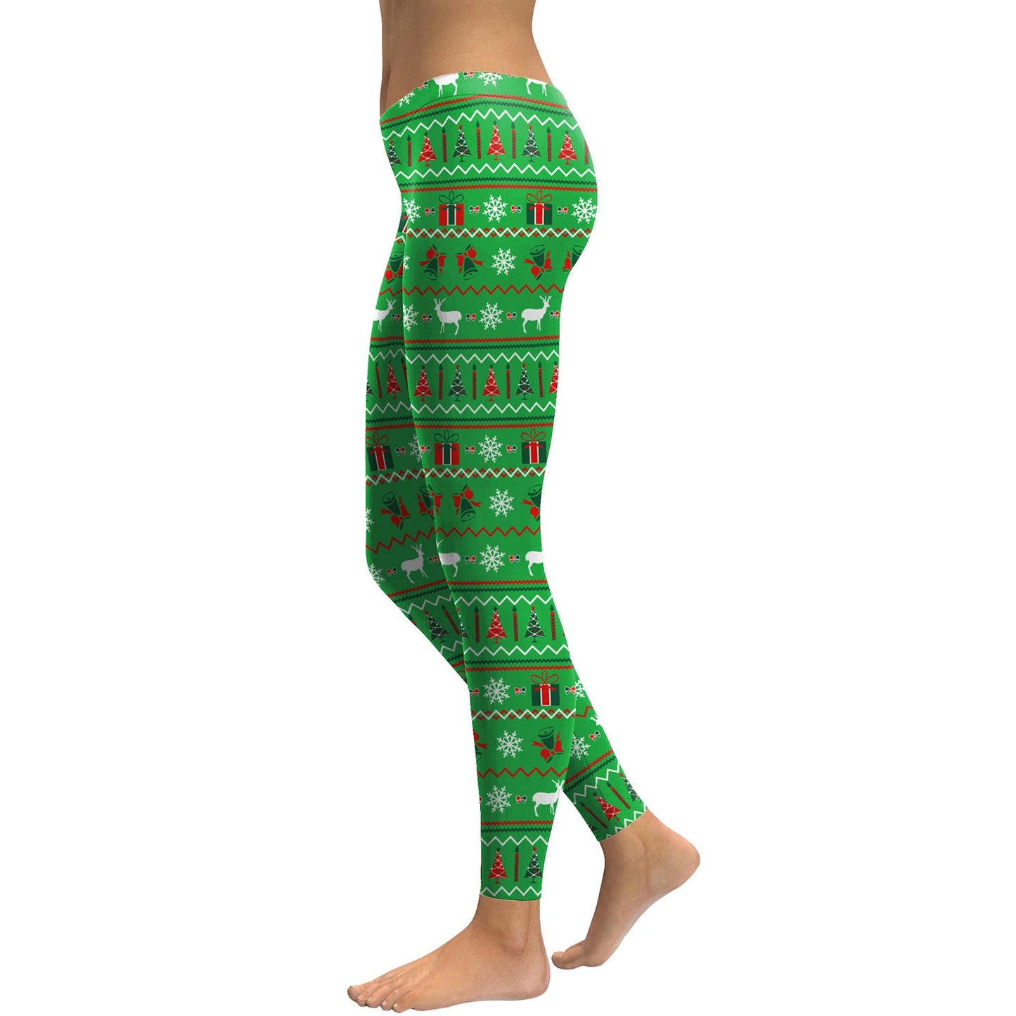 Warm Cozy Festive Christmas Knit Leggings for Women