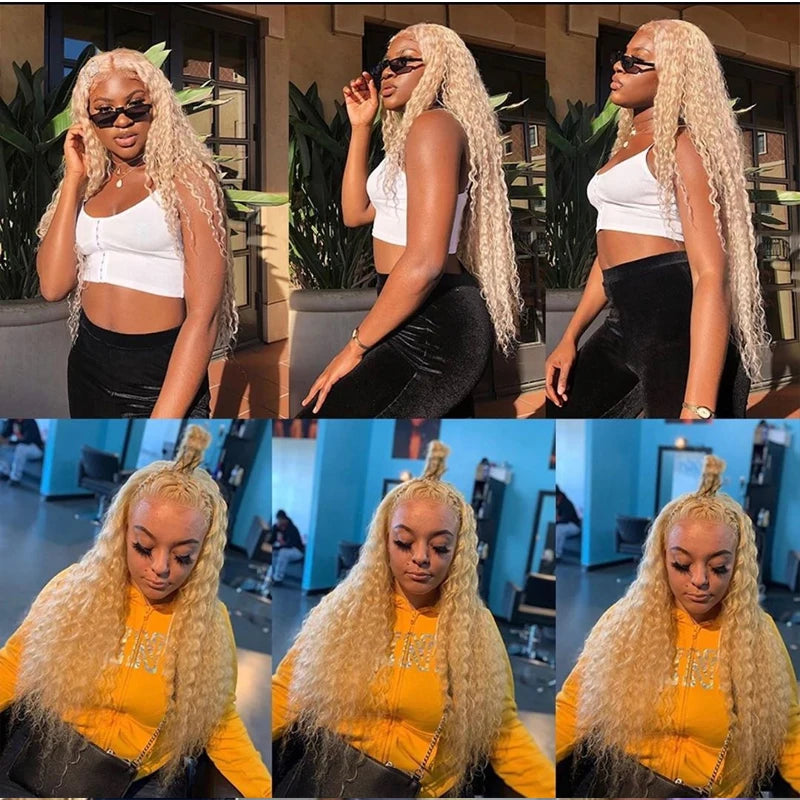 Platinum Blonde Deep Wave Brazilian Hair Bundle For Women