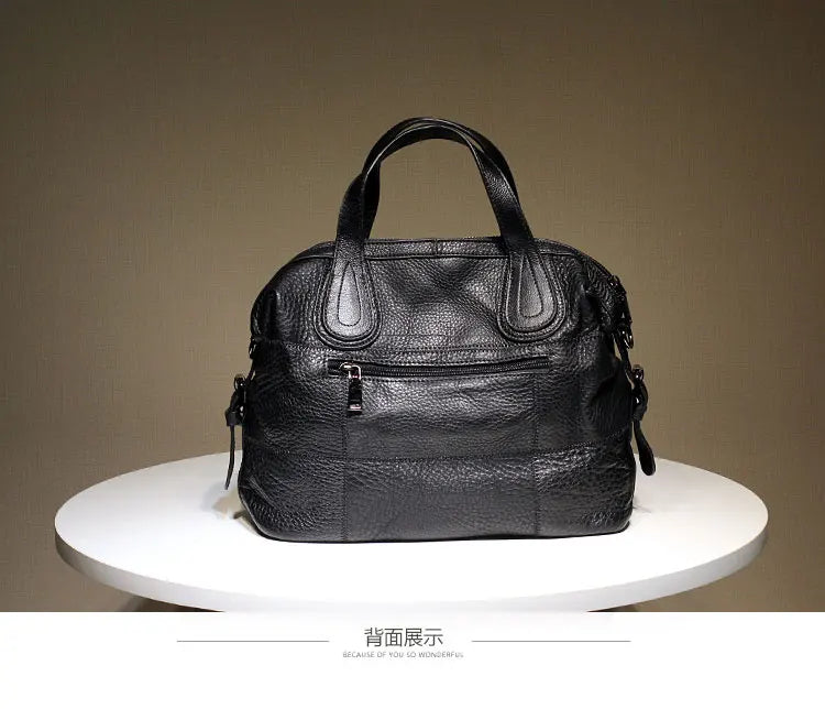 Patchwork Genuine Leather Crossbody Bag for Women