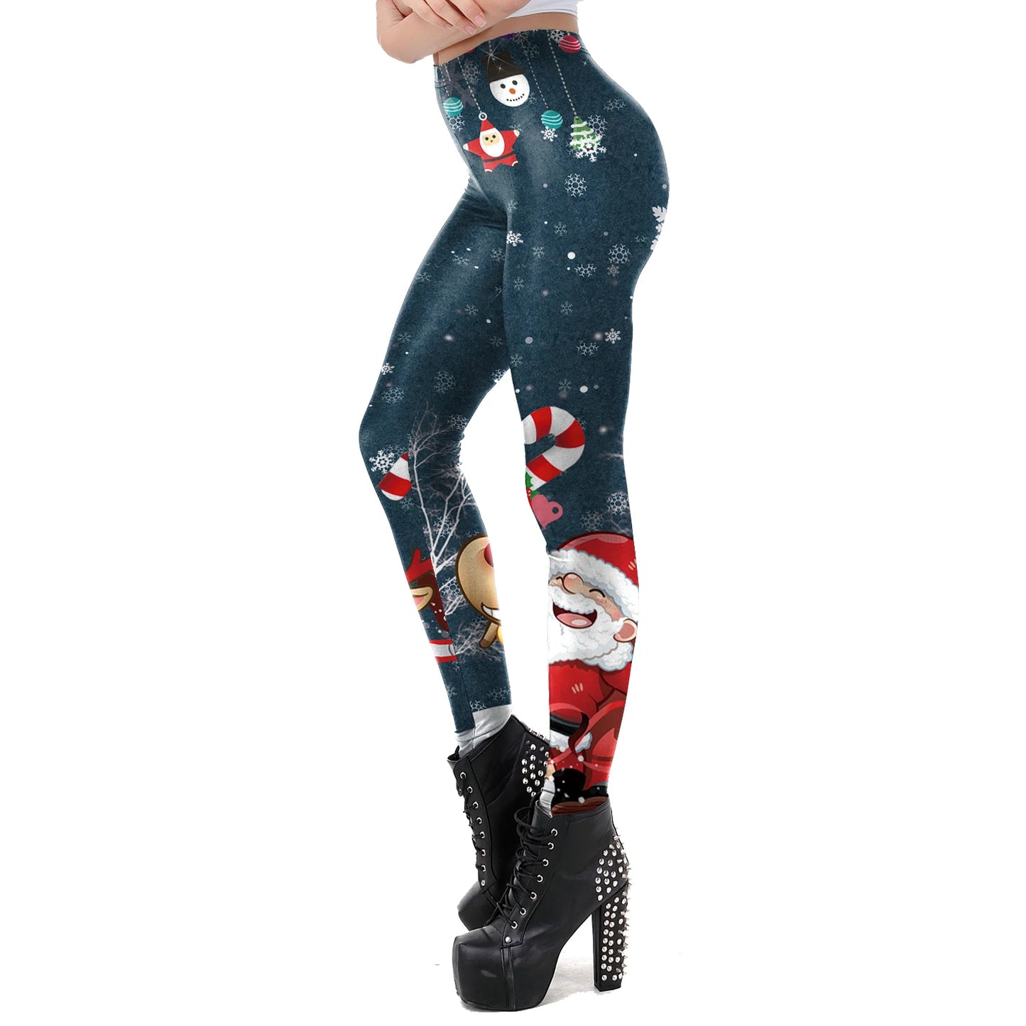 Cozy High Waist 3D Christmas Print Leggings for Women