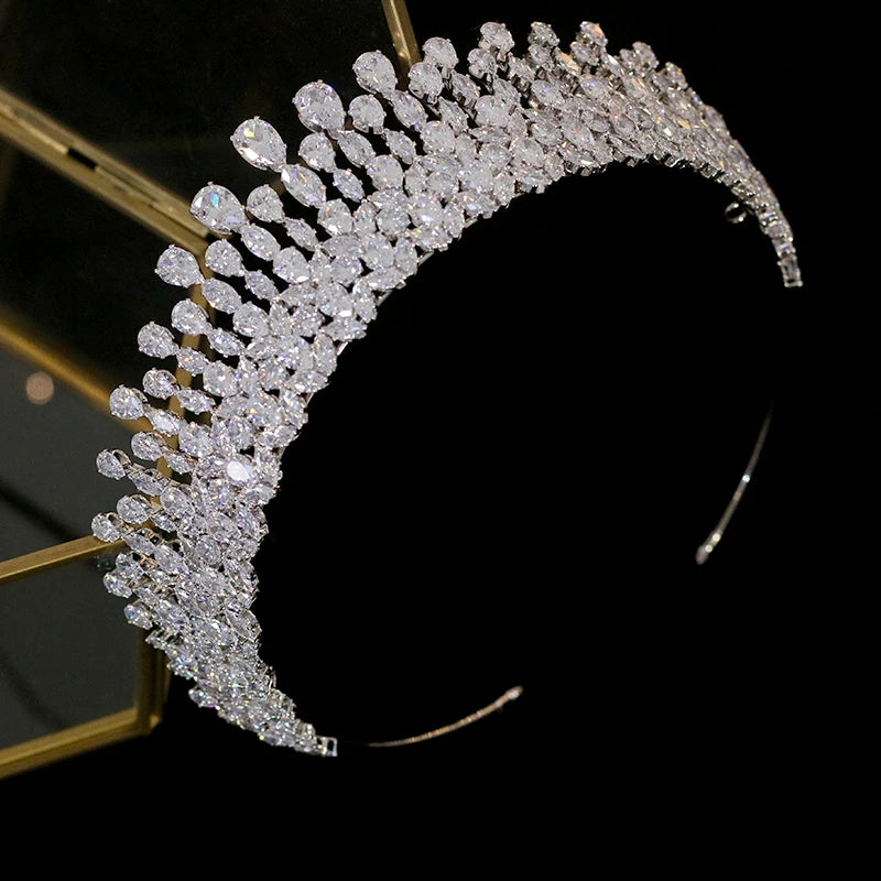 Elegant Full Crystal Bridal Wedding Crown for Women