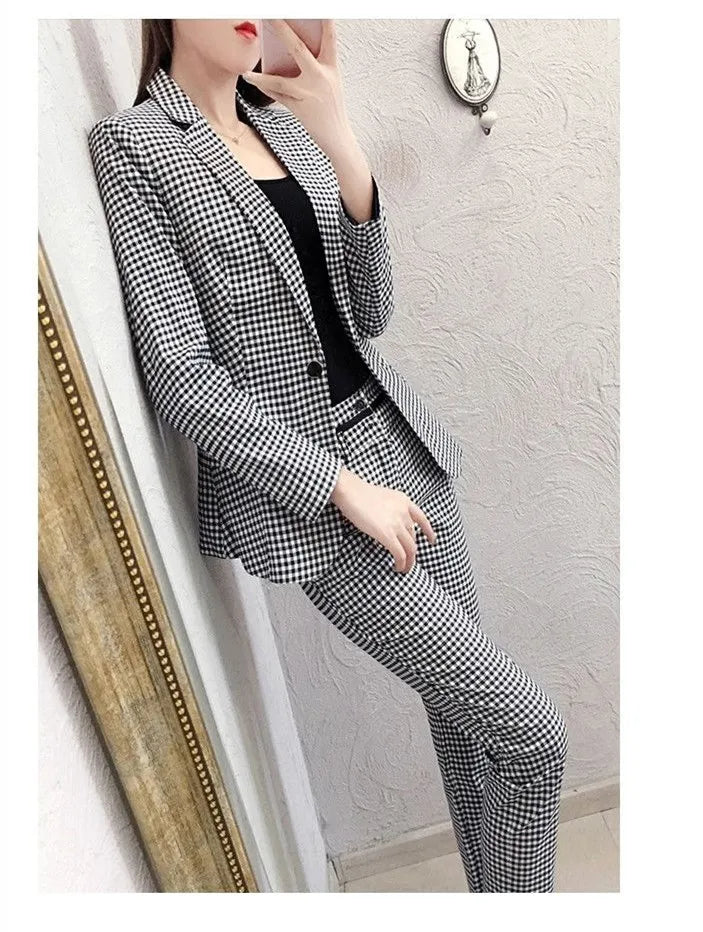 Breathable Plaid Suit Set