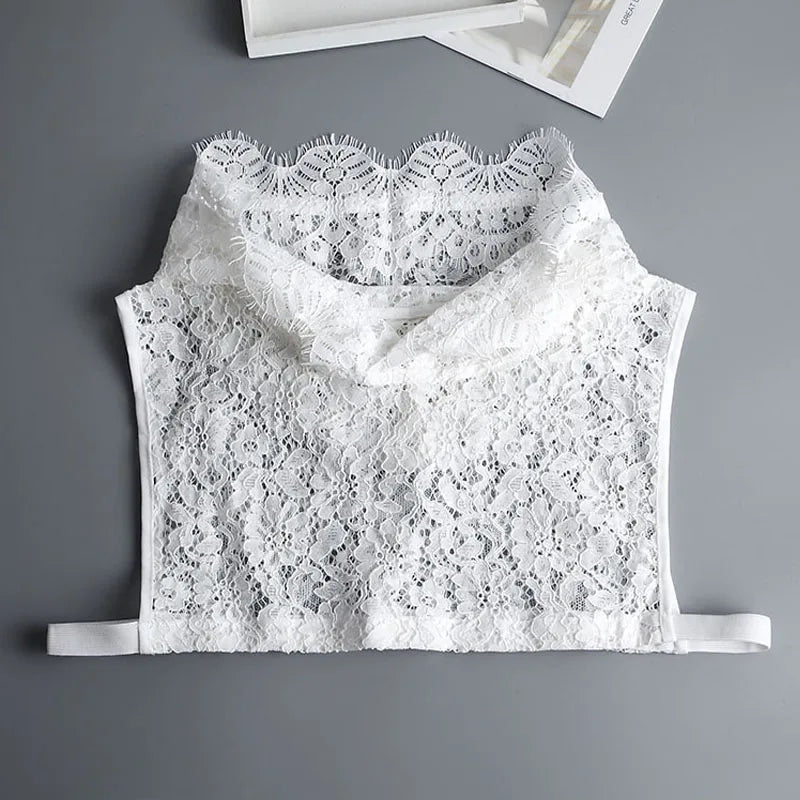 White Fake Collar Shirt Women Shawl Detachable Shirt Collar Lace False Collar Lapel Blouse Women Clothes Accessories Faux Col