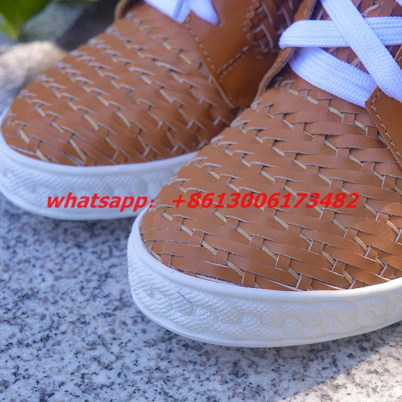 Breathable Brown Woven Lace Up Ankle Boots For Women