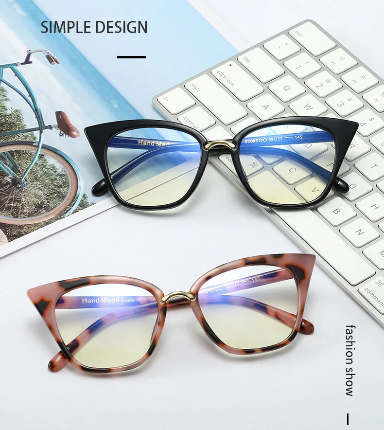 Leopard Blue Light Filter Prescription Glasses for Women