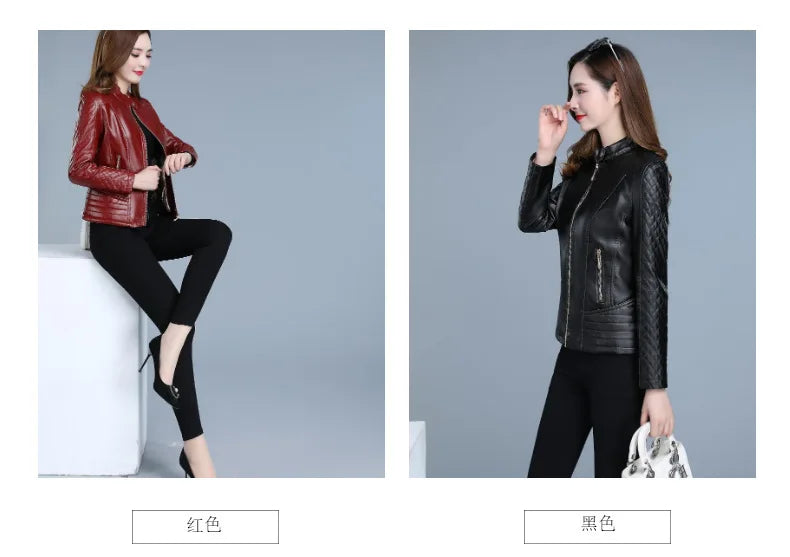 Slim Fit Cropped Faux Leather Coat