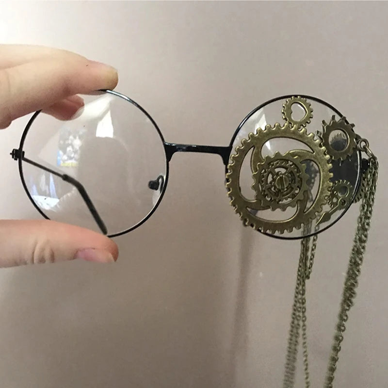 Retro Round Steampunk Fashion Glasses