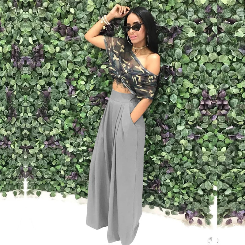 Pleated Front Palazzo Pants