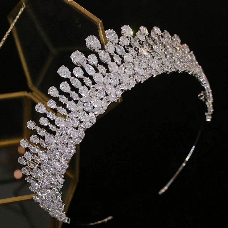 Elegant Full Crystal Bridal Wedding Crown for Women