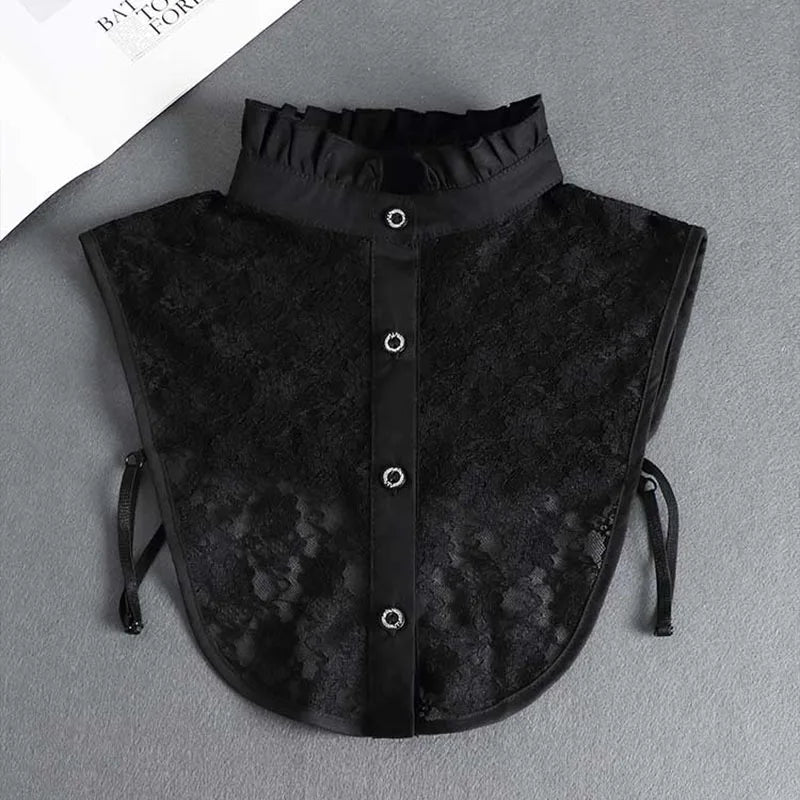 White Fake Collar Shirt Women Shawl Detachable Shirt Collar Lace False Collar Lapel Blouse Women Clothes Accessories Faux Col