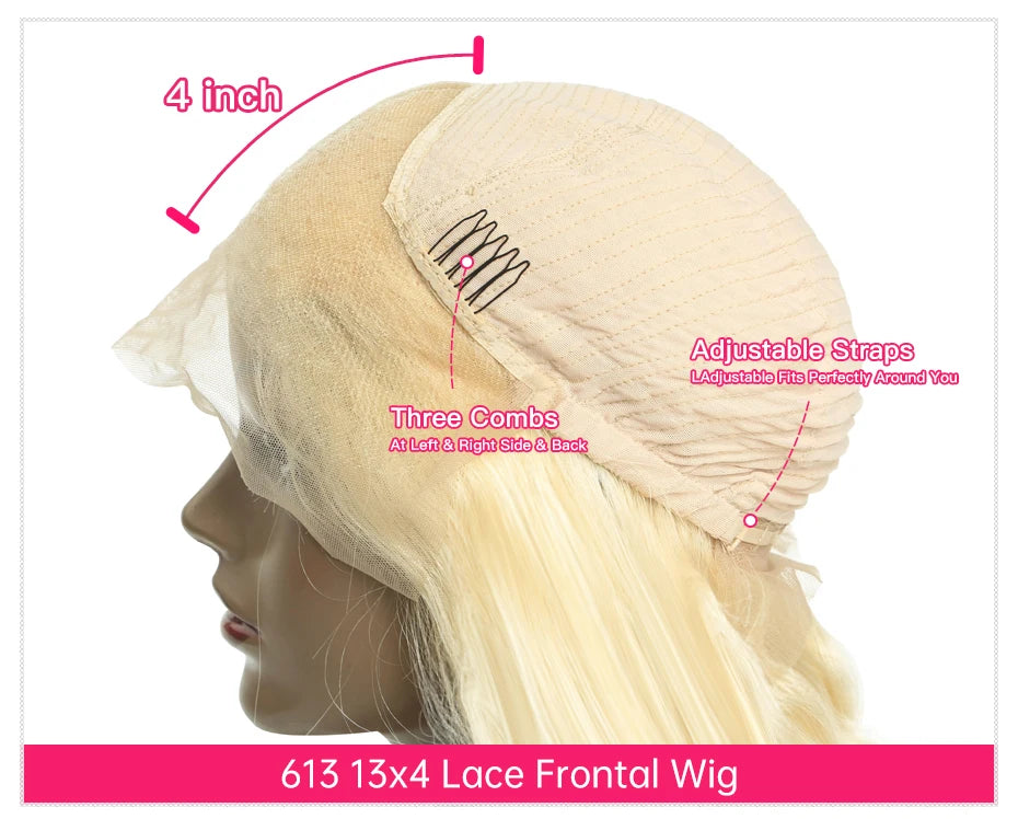 Blonde Straight Brazilian Hair Lace Front Bob Wig For Women