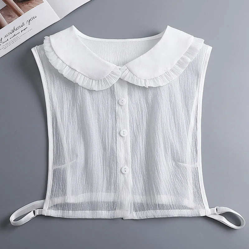 White Fake Collar Shirt Women Shawl Detachable Shirt Collar Lace False Collar Lapel Blouse Women Clothes Accessories Faux Col