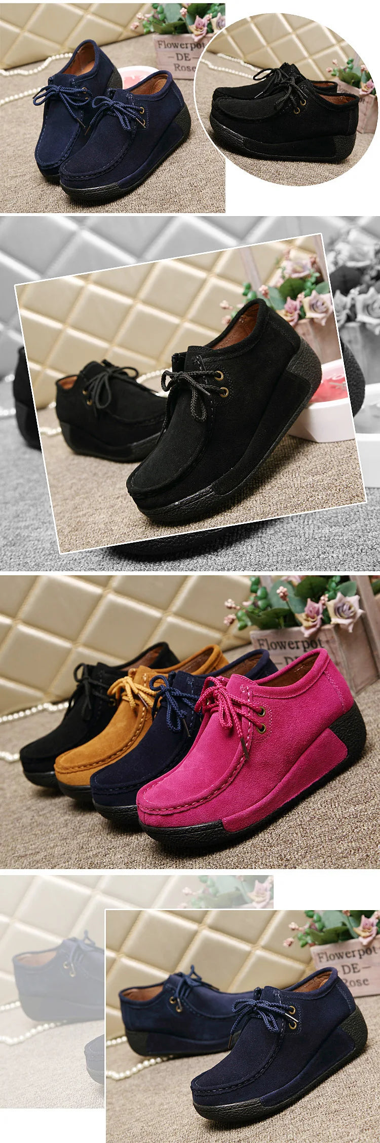 Lace Up Leather Platform Loafers