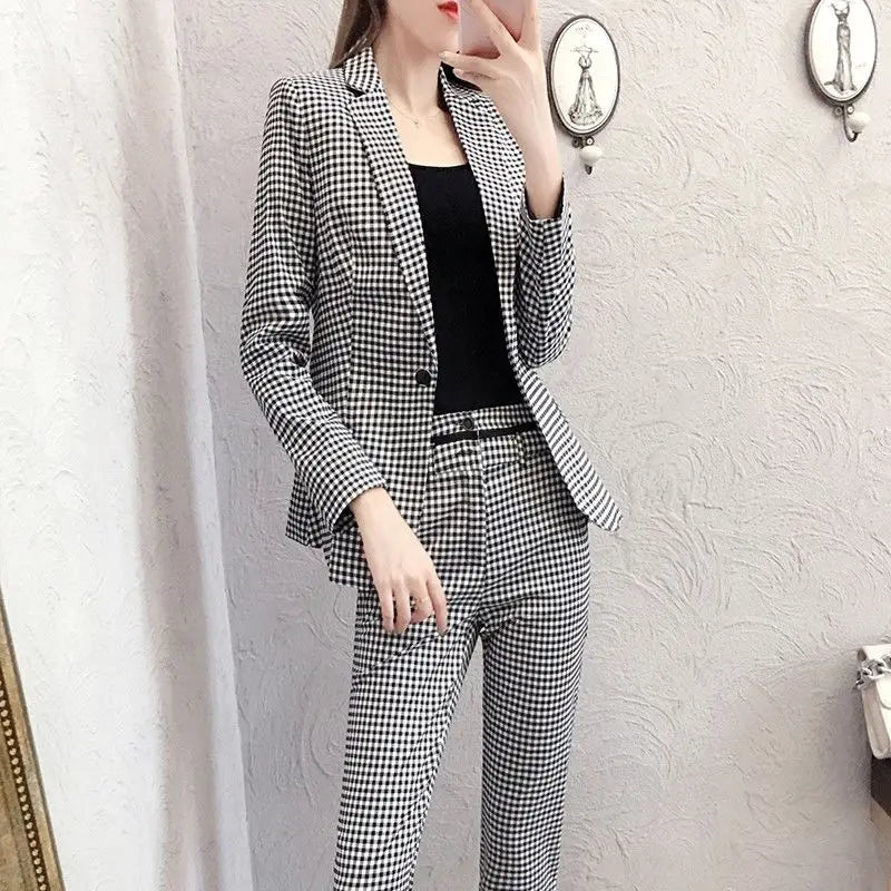Breathable Plaid Suit Set