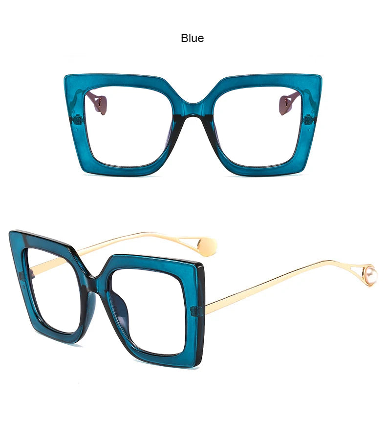 Oversized Leopard Blue Light Blocking Reading Glasses for Women