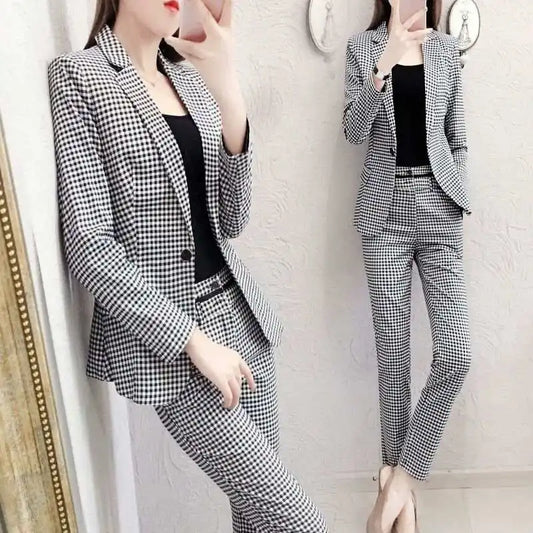 Breathable Plaid Suit Set