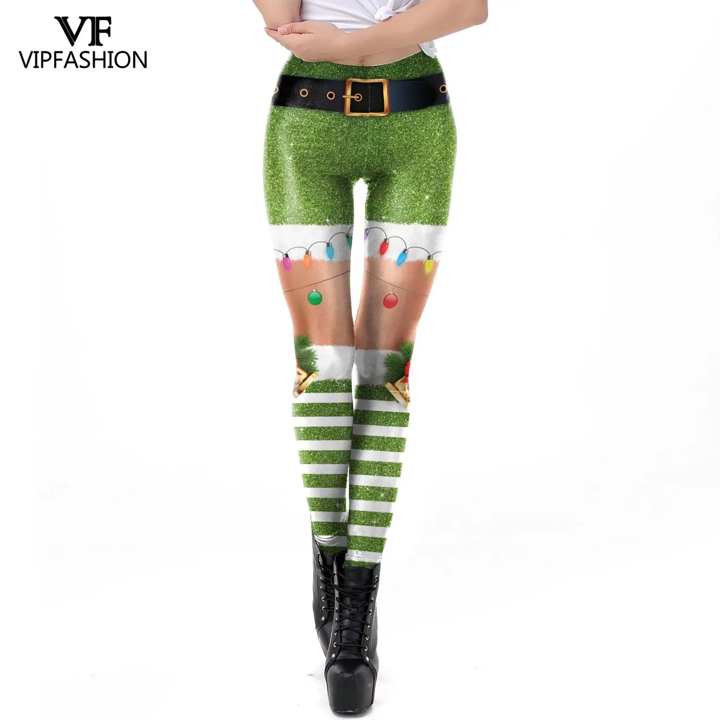 Cozy High Waist 3D Christmas Print Leggings for Women