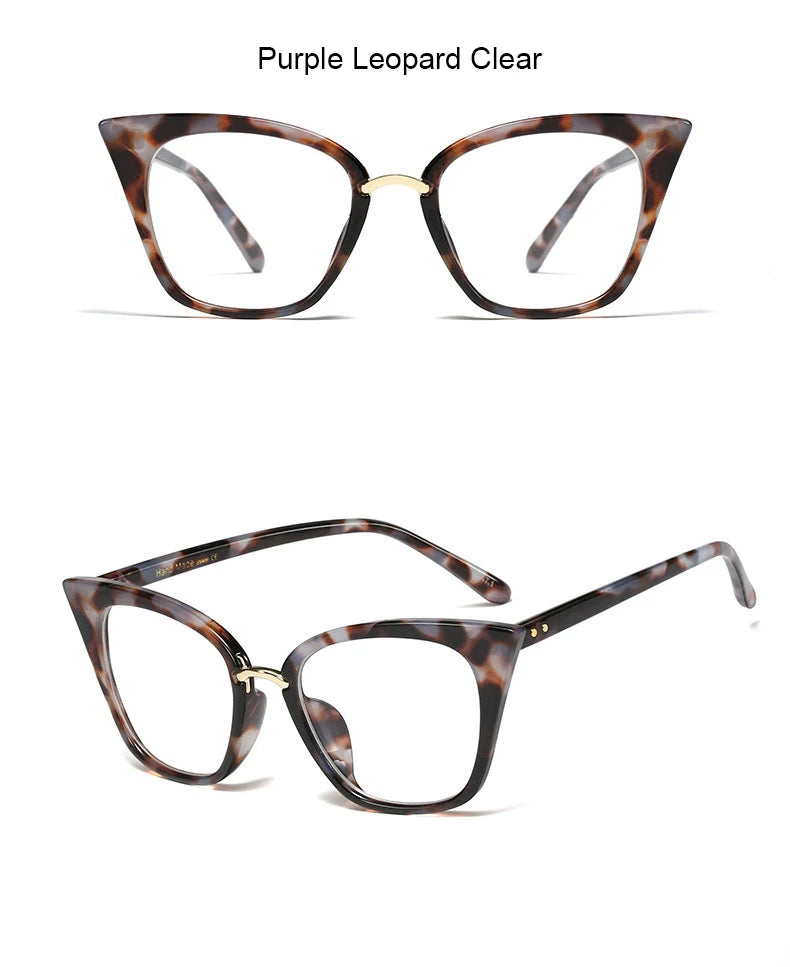Leopard Blue Light Filter Prescription Glasses for Women