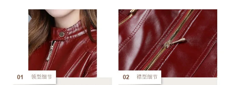 Slim Fit Cropped Faux Leather Coat