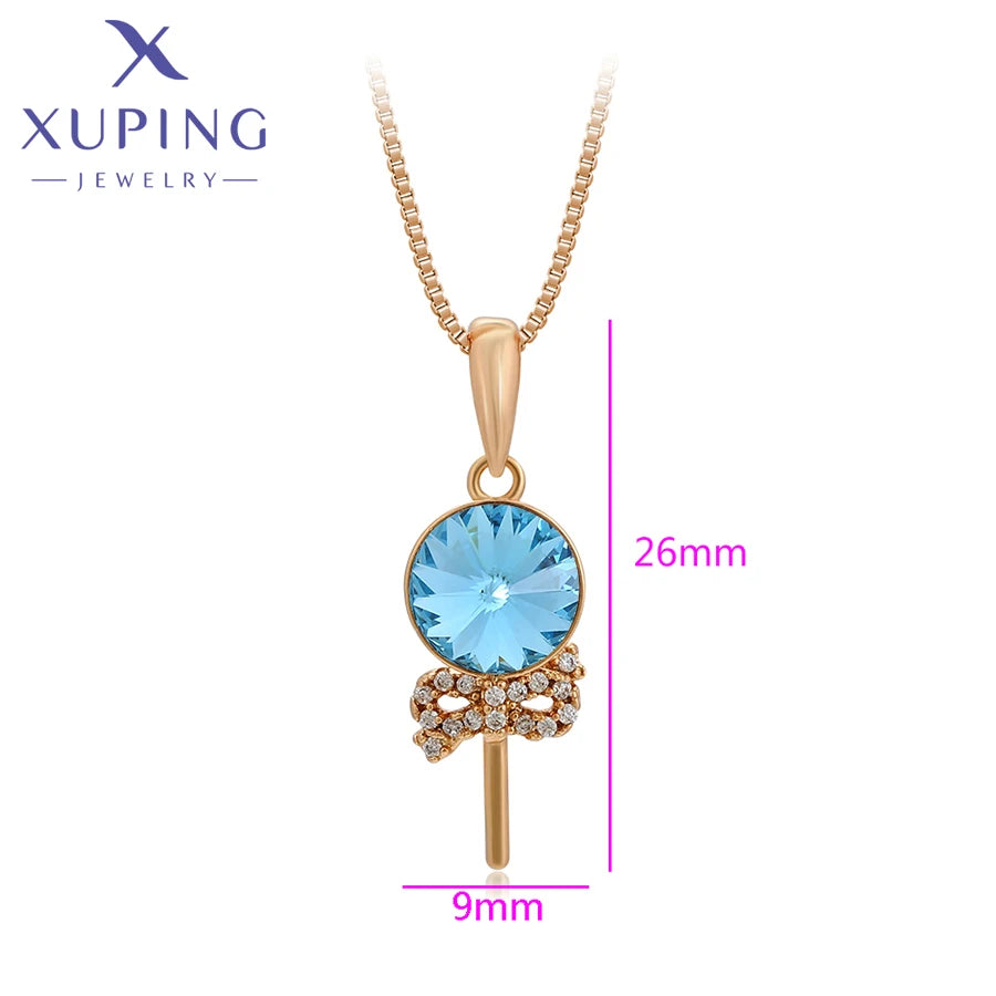 Gold Tone Crystal Pendant Necklace