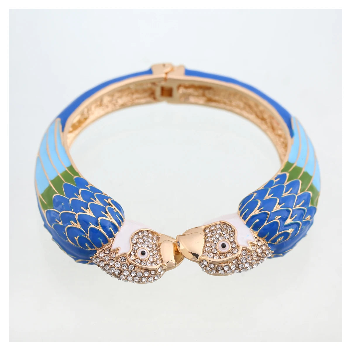 Statement Double Macaw Enamel Cuff Bracelet for Women