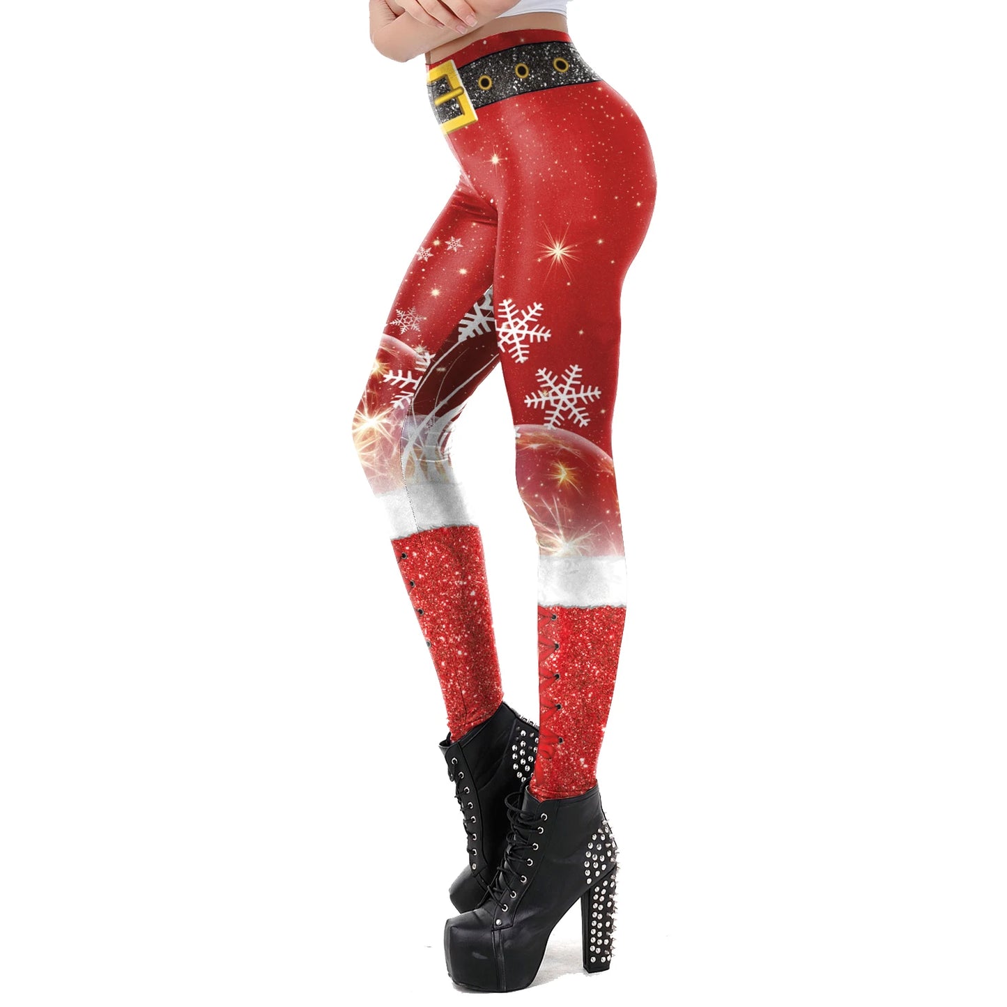 Cozy High Waist 3D Christmas Print Leggings for Women
