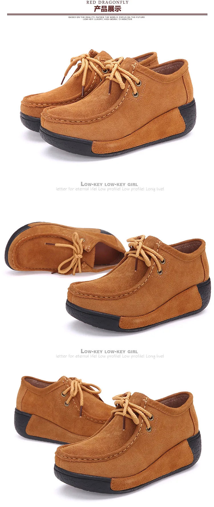 Lace Up Leather Platform Loafers