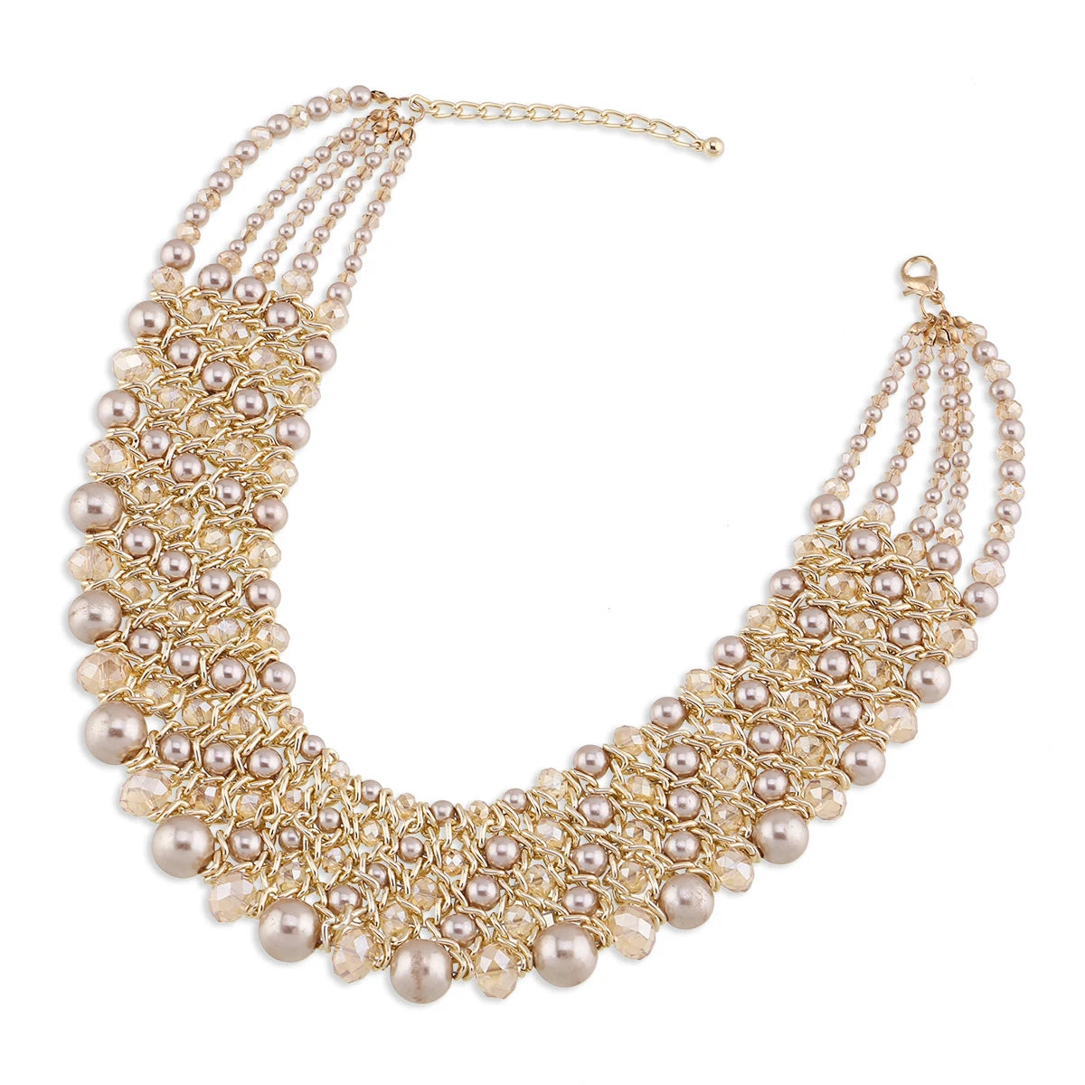 Bohemian Crystal Beaded Statement Necklace for Women