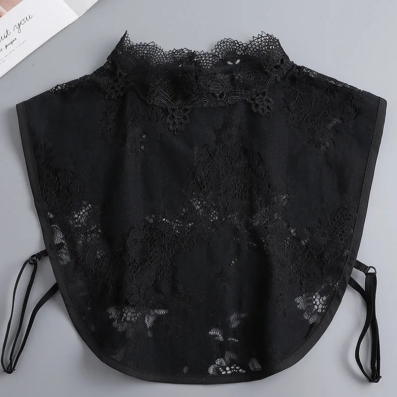 White Fake Collar Shirt Women Shawl Detachable Shirt Collar Lace False Collar Lapel Blouse Women Clothes Accessories Faux Col
