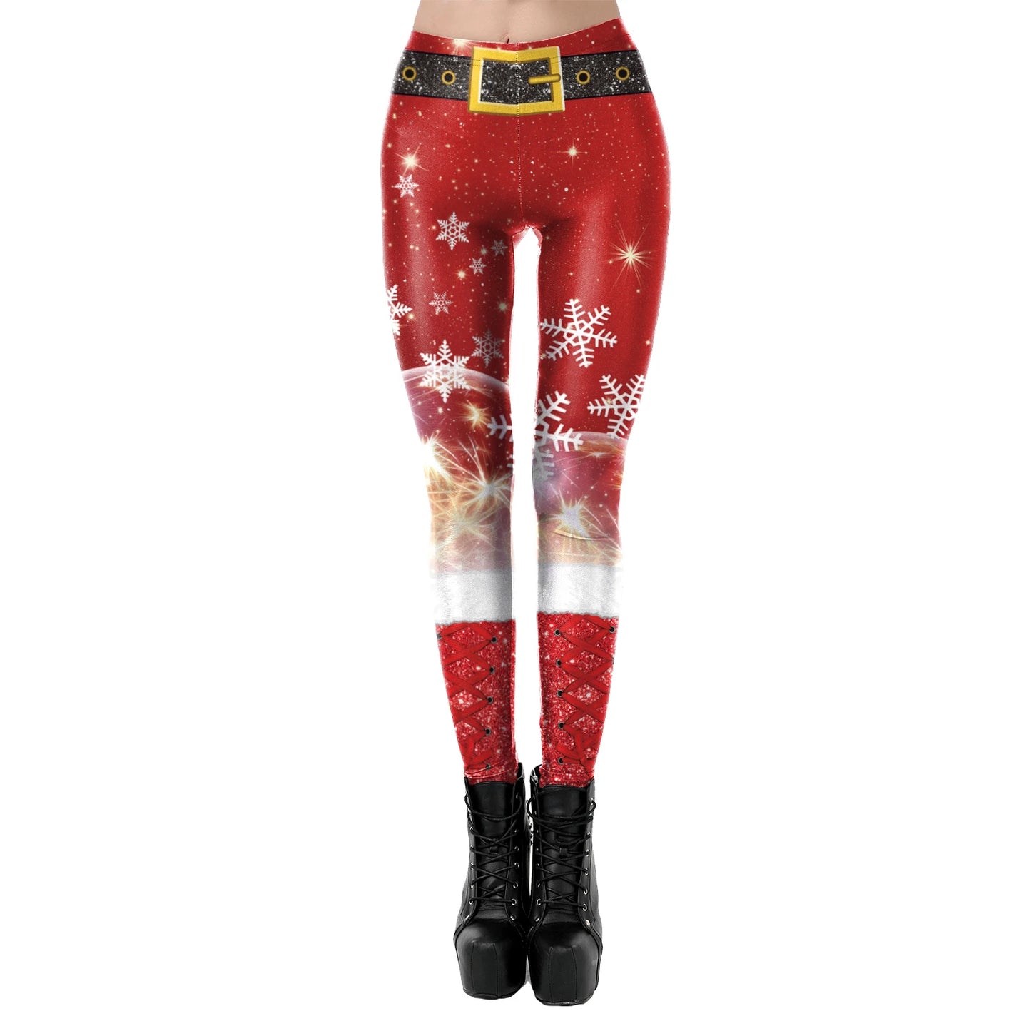 Warm Cozy Festive Christmas Knit Leggings for Women
