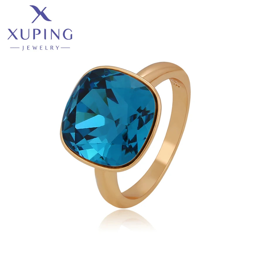 Gold Plated Teardrop Crystal Ring