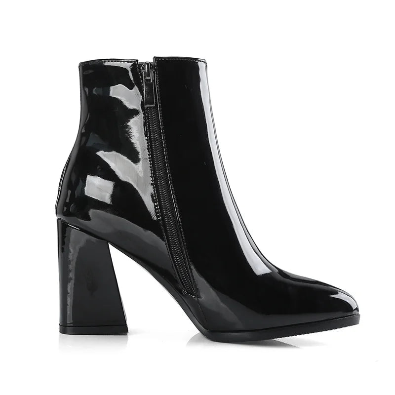 Metallic Silver Pointed Ankle Boots