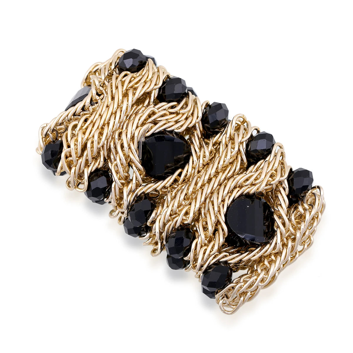Beaded Crystal Statement Elastic Bracelet for Women