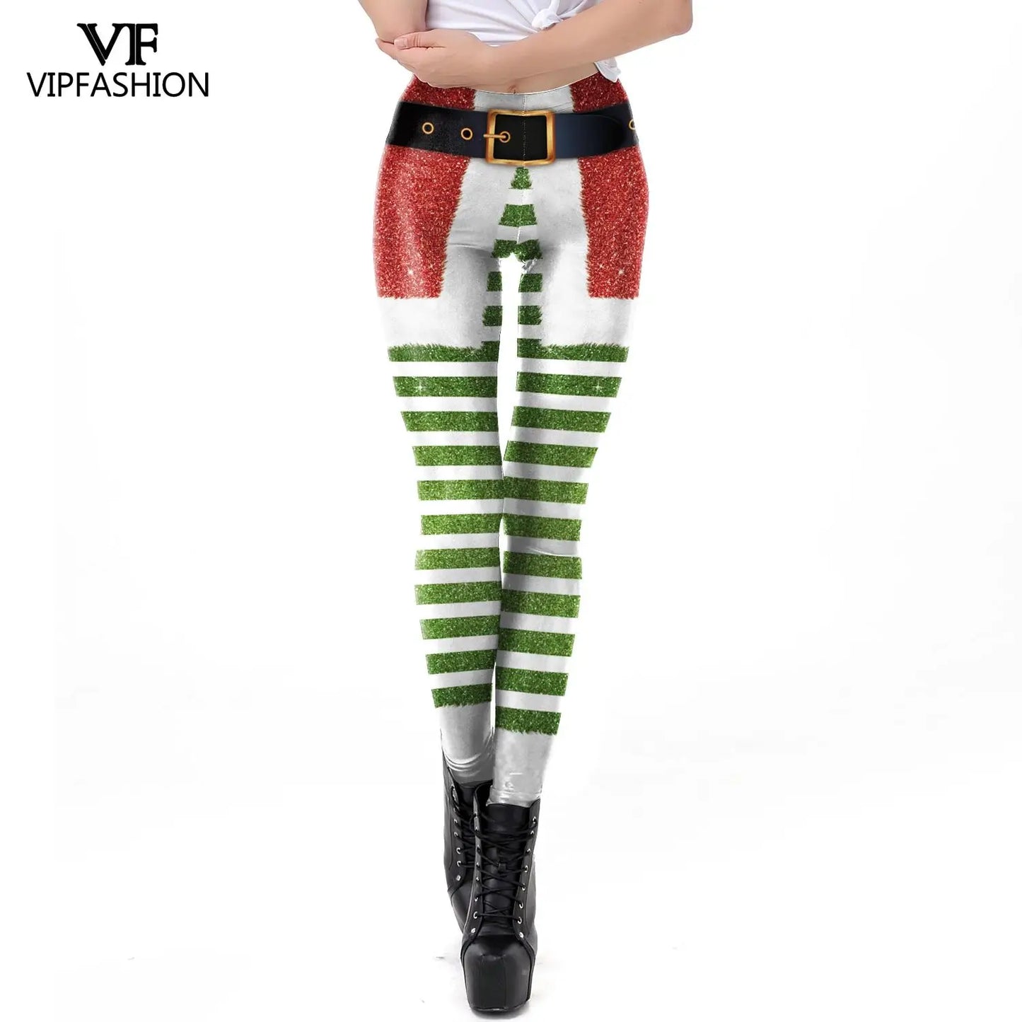 Cozy High Waist 3D Christmas Print Leggings for Women