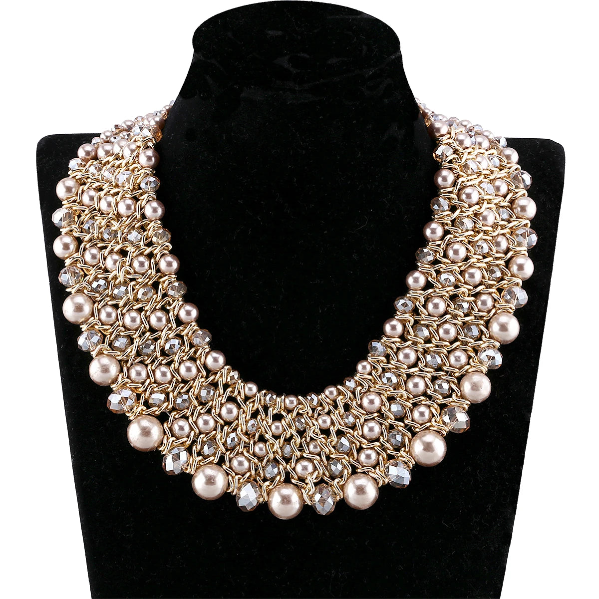 Bohemian Crystal Beaded Statement Necklace for Women