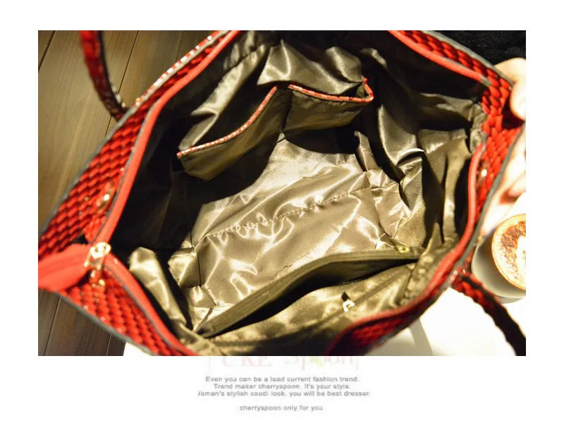 Rhinestone Patent Leather Crossbody Handbag for Women