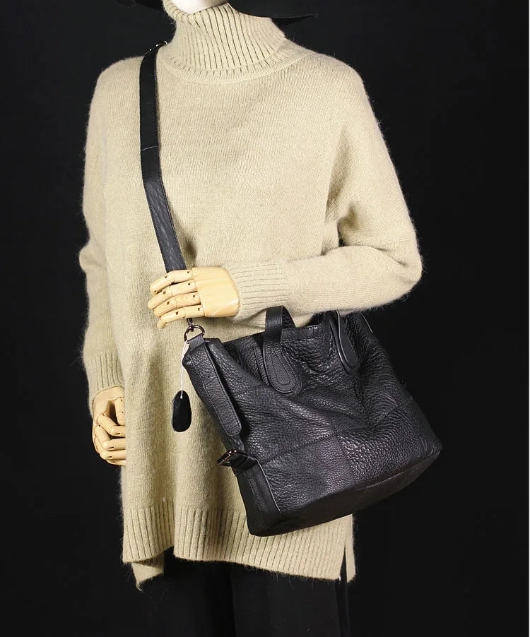 Patchwork Genuine Leather Crossbody Bag for Women