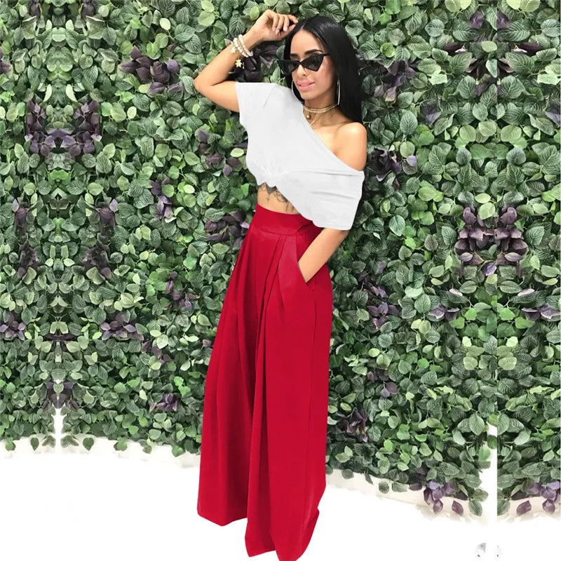 Pleated Front Palazzo Pants