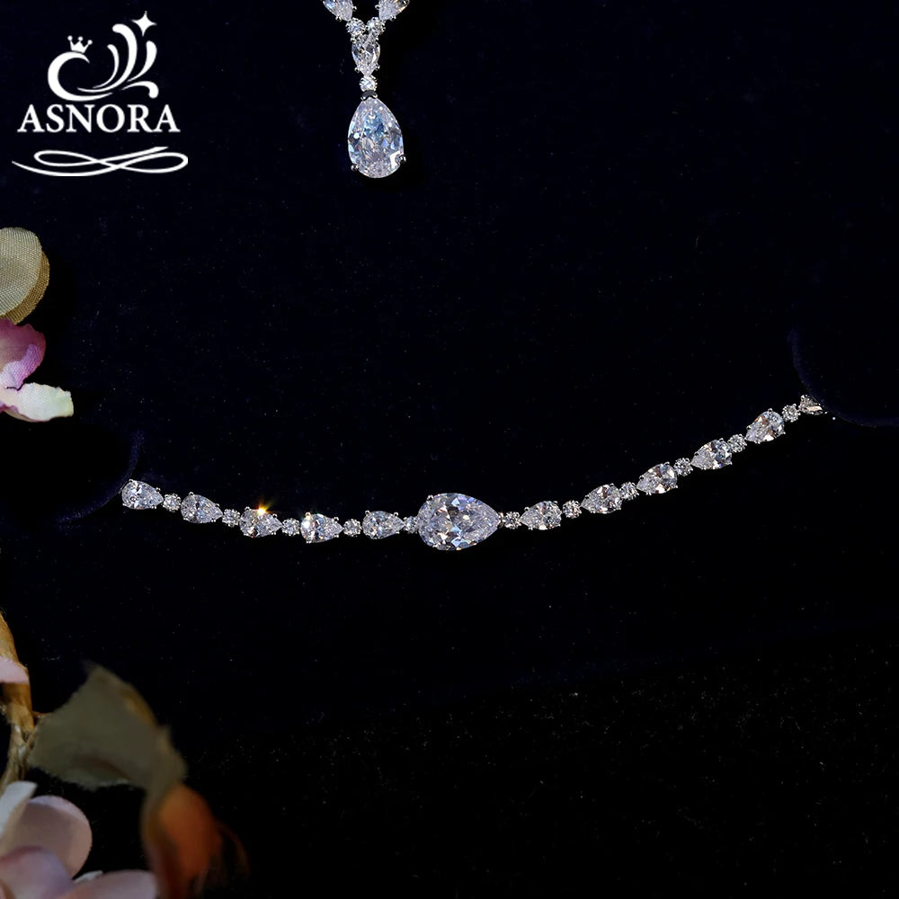 Elegant Water Drop Crystal Bridal Jewelry Set For Women
