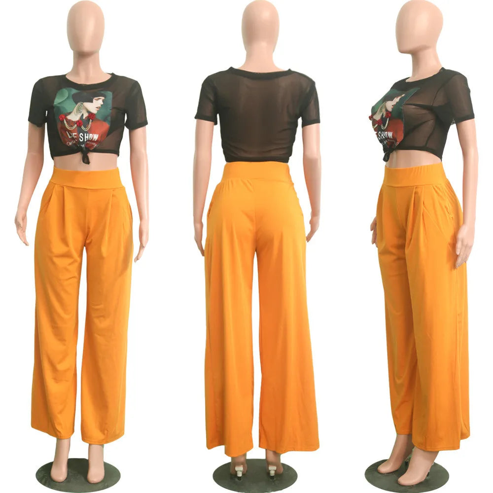Pleated Front Palazzo Pants