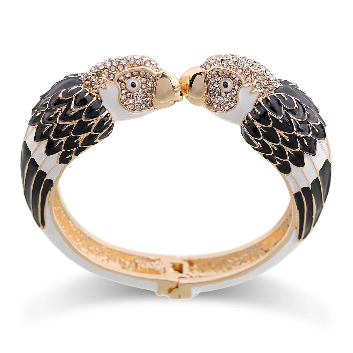 Statement Double Macaw Enamel Cuff Bracelet for Women