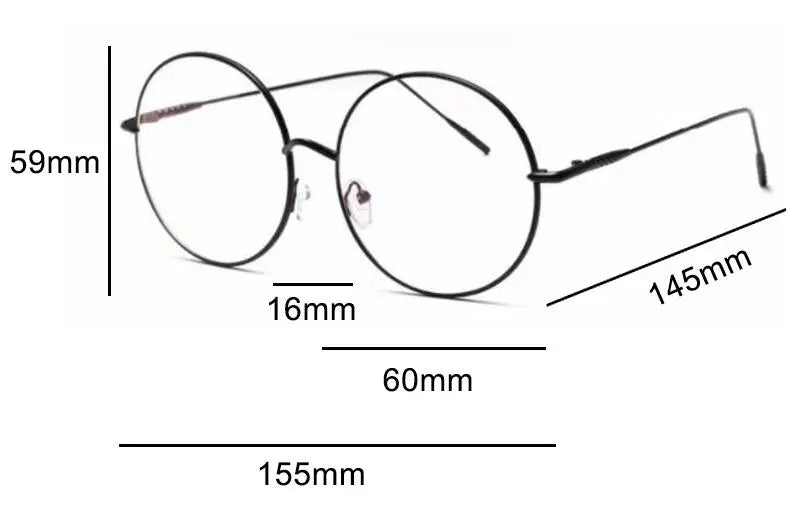 Stylish Oversized Round Metal Eyeglass Frames for Women