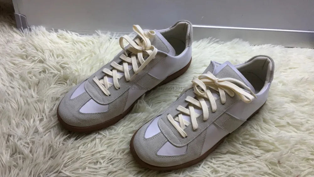Elegant High Quality Red Leather Lace Up Low Top Running Shoes For Men
