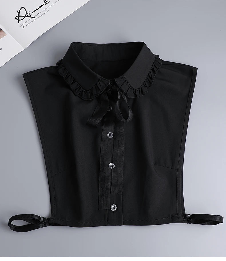 White Fake Collar Shirt Women Shawl Detachable Shirt Collar Lace False Collar Lapel Blouse Women Clothes Accessories Faux Col