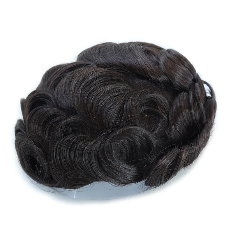 Natural Remy Hair Thin Skin Toupee Hair System for Men