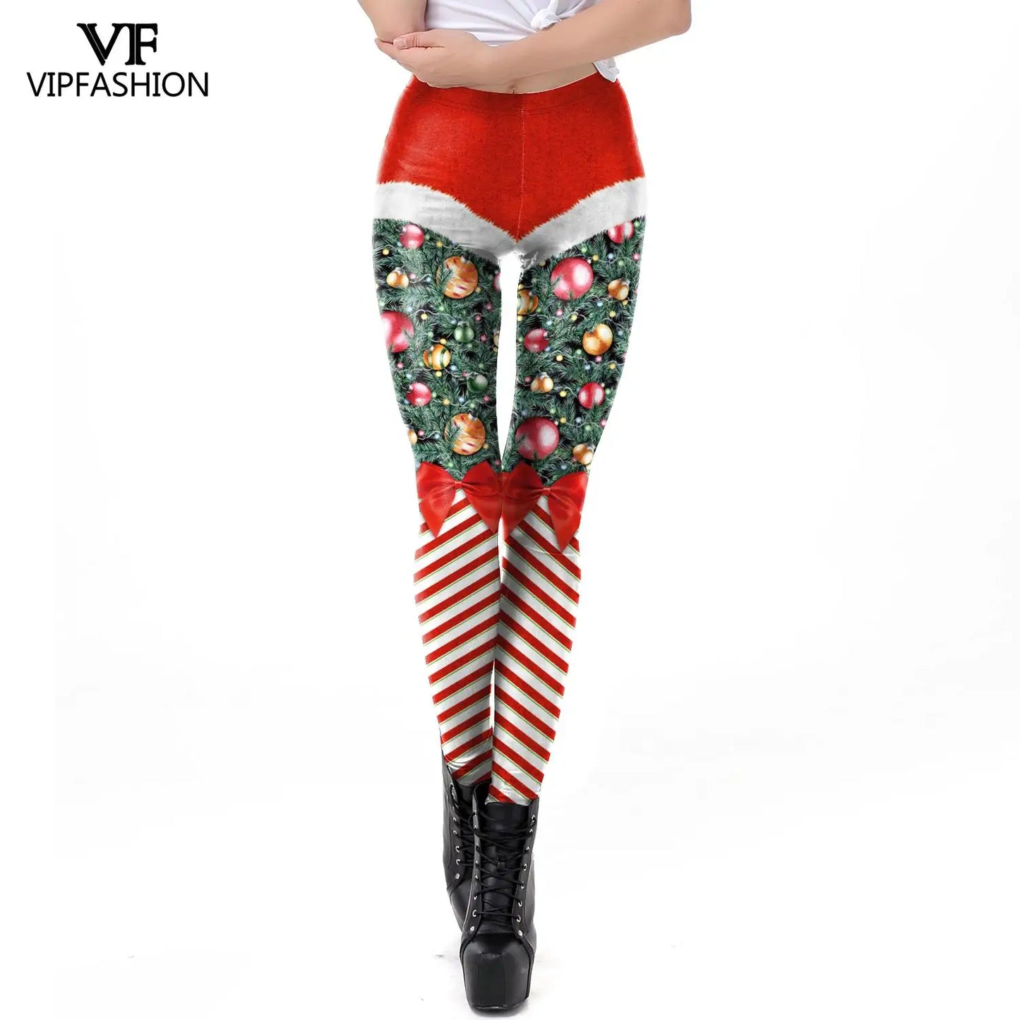 Cozy High Waist 3D Christmas Print Leggings for Women