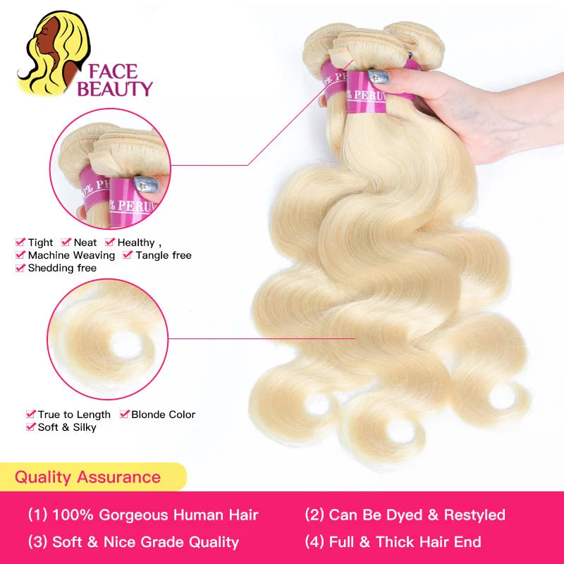 Peruvian Body Wave Remy Hair Weave Bundles for Women