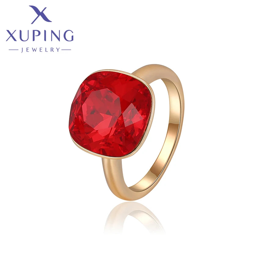Gold Plated Teardrop Crystal Ring
