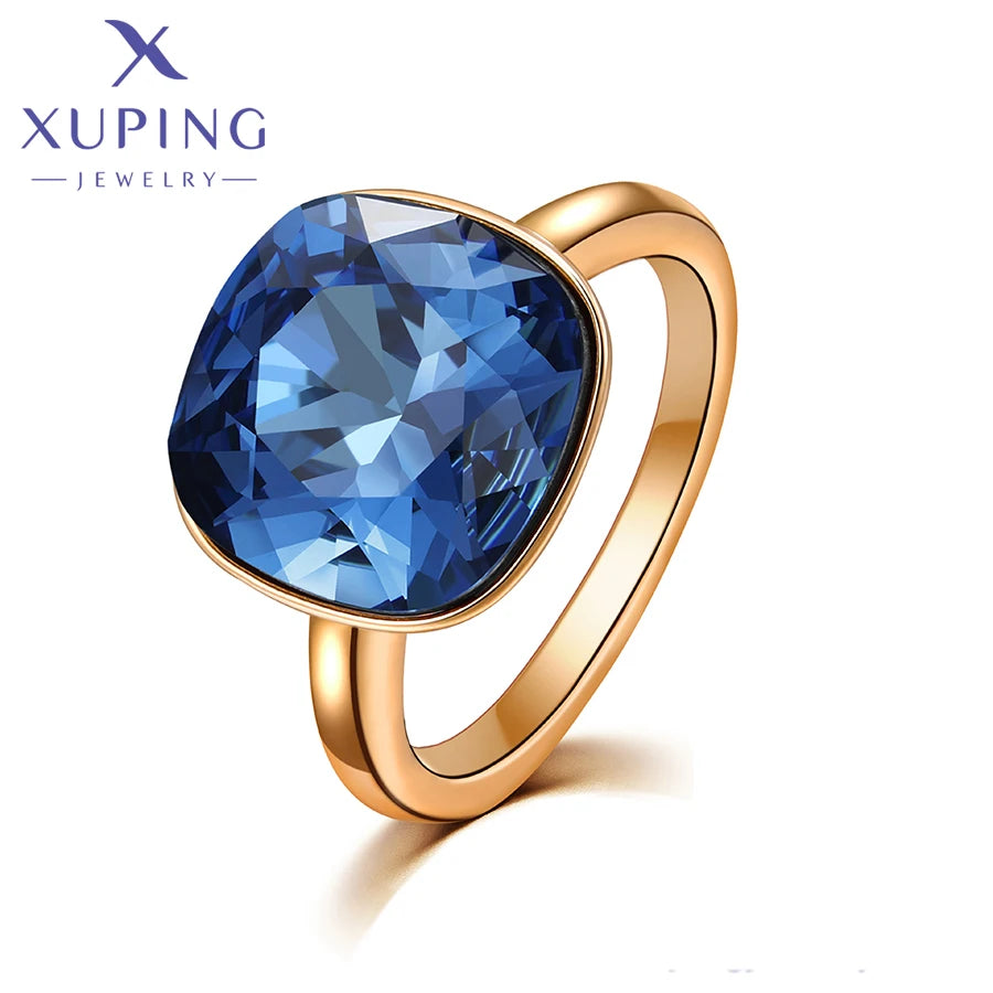 Gold Plated Teardrop Crystal Ring